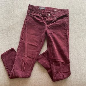 J Crew Toothpick Maroon Corduroy Jeans